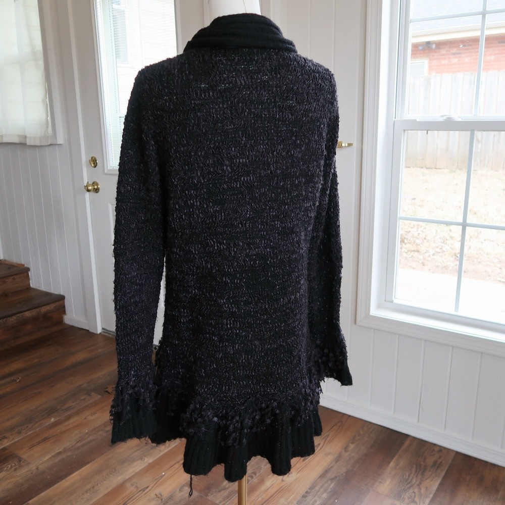 Sioni Womens Vintage Cardigan L Black Whimsigoth Indie Sleaze Ruffle Fairycore - Picture 2 of 6